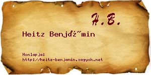 Heitz Benjámin névjegykártya
